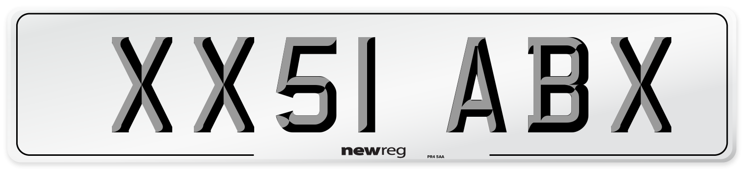 XX51 ABX Front Number Plate