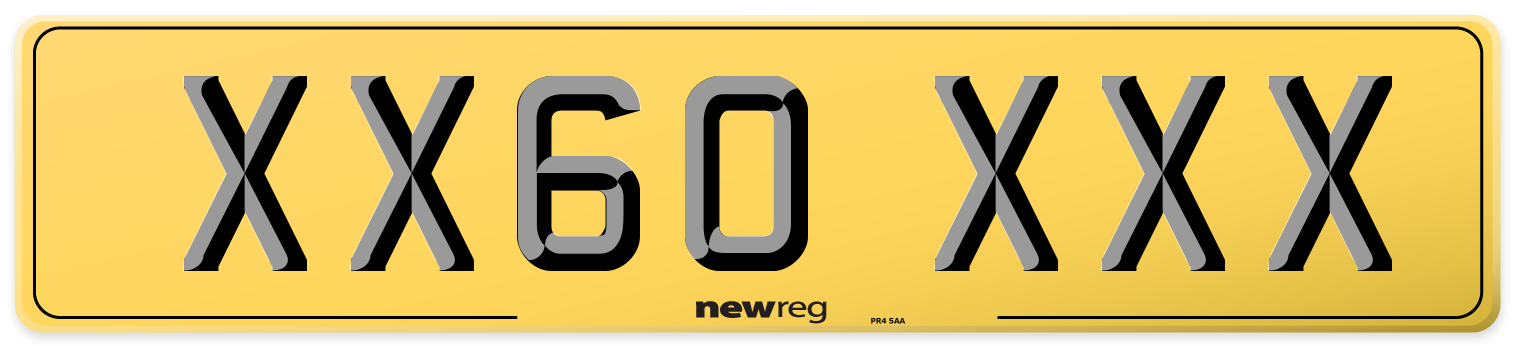XX60 XXX Rear Number Plate