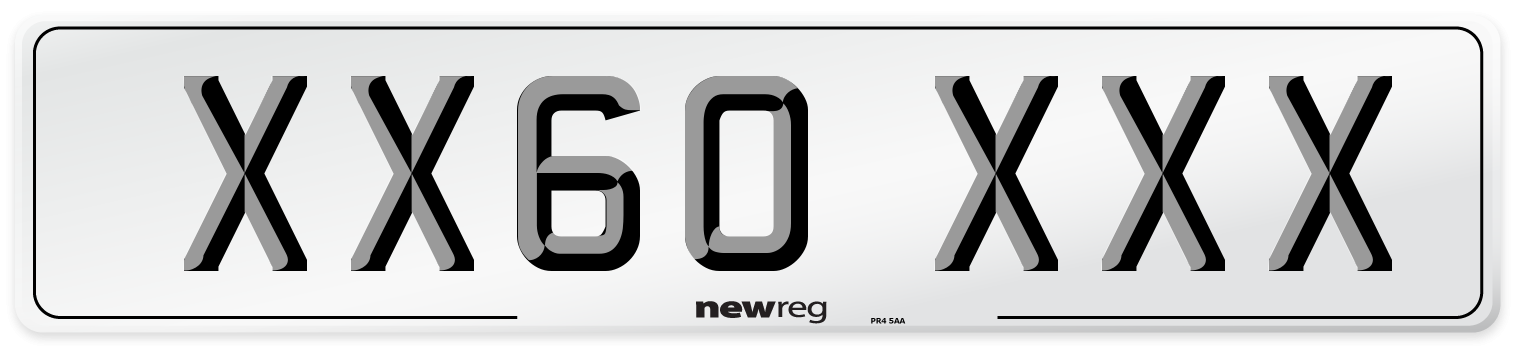 XX60 XXX Front Number Plate