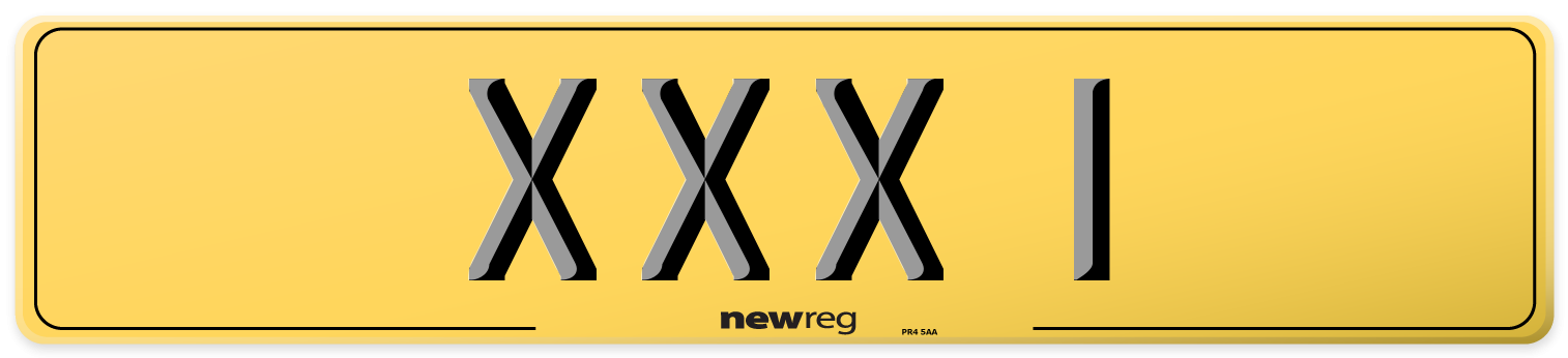 XXX 1 Rear Number Plate