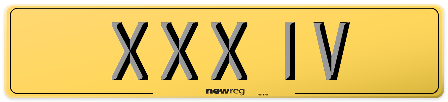 XXX 1V Rear Number Plate