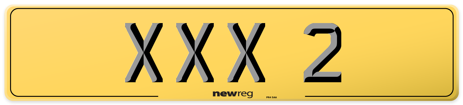 XXX 2 Rear Number Plate