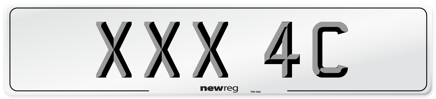 XXX 4C Front Number Plate