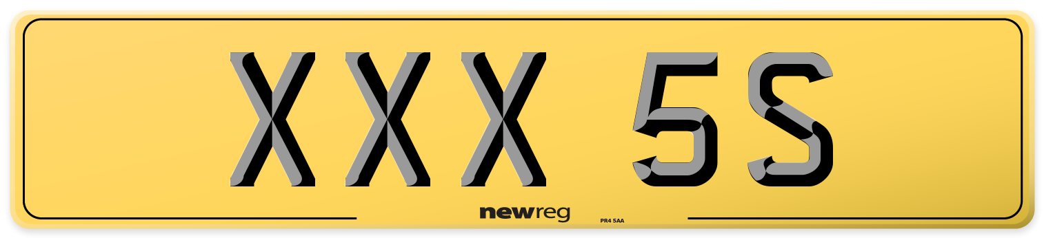 XXX 5S Rear Number Plate