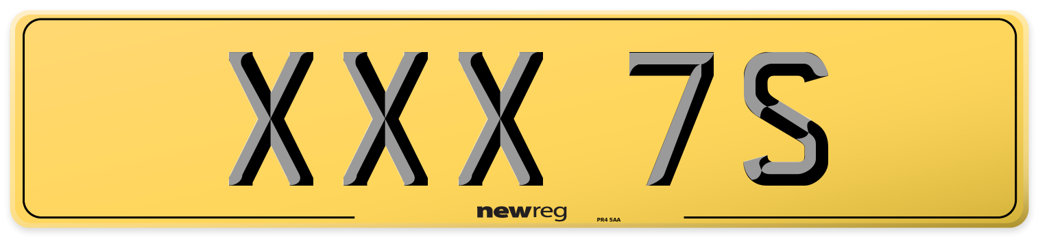 XXX 7S Rear Number Plate