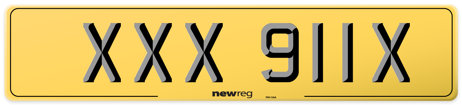 XXX 911X Rear Number Plate