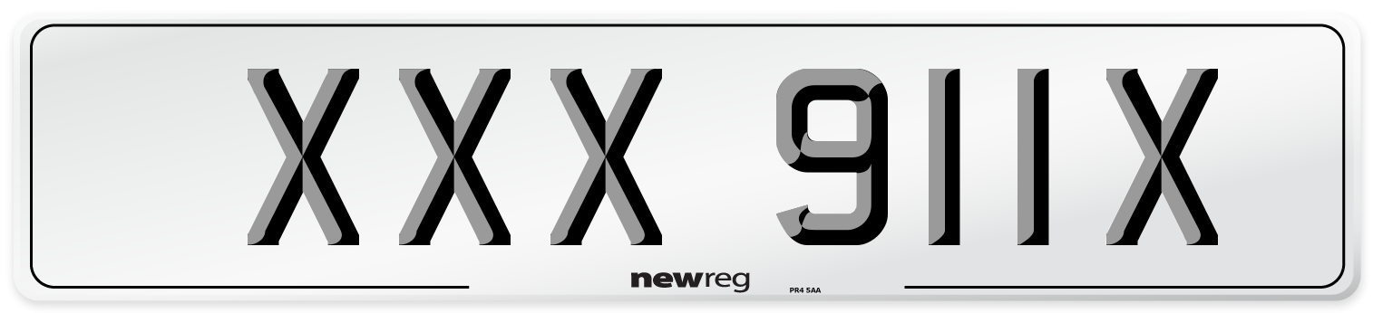 XXX 911X Front Number Plate