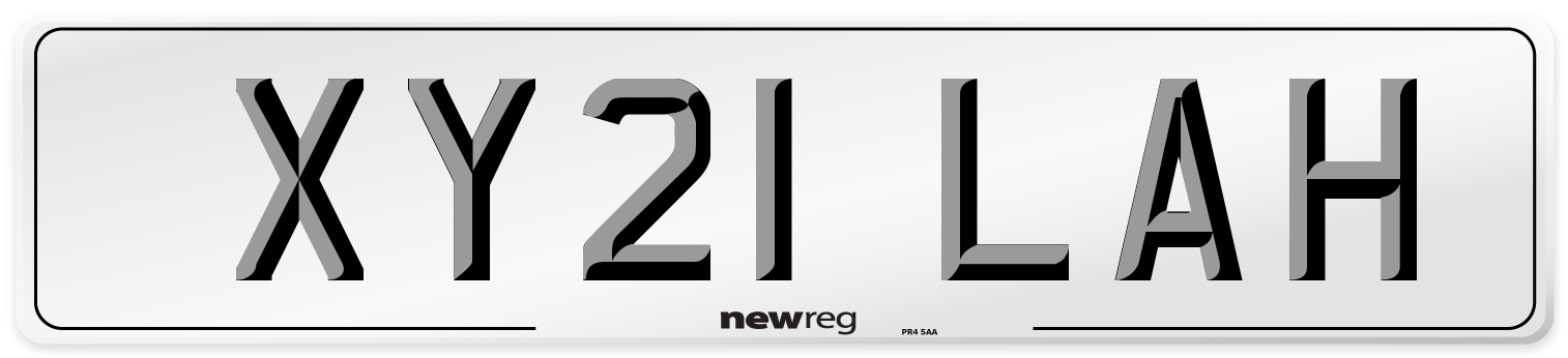 XY21 LAH Front Number Plate