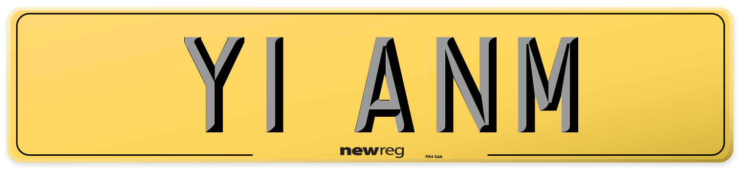 Y1 ANM Rear Number Plate