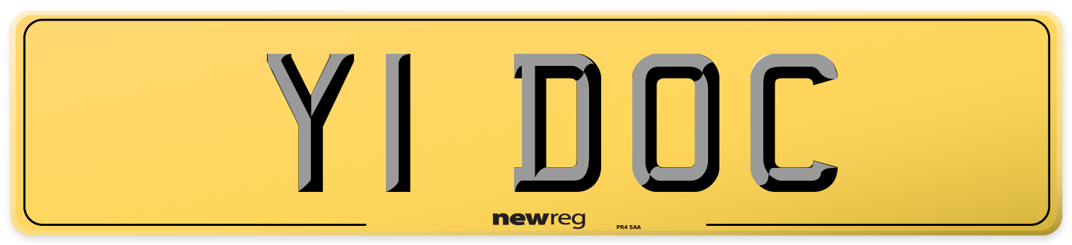 Y1 DOC Rear Number Plate