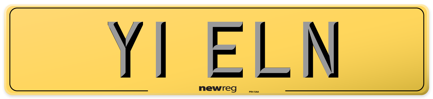 Y1 ELN Rear Number Plate