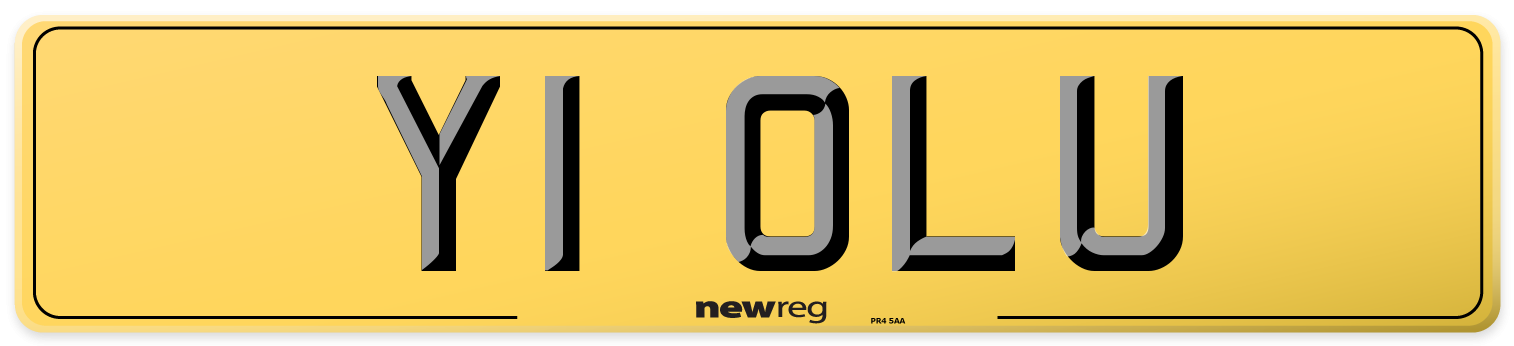 Y1 OLU Rear Number Plate
