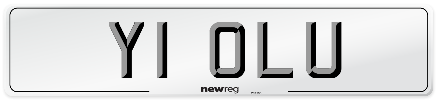 Y1 OLU Front Number Plate