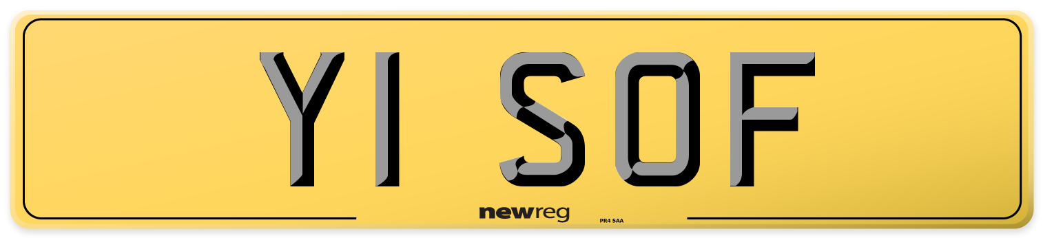 Y1 SOF Rear Number Plate
