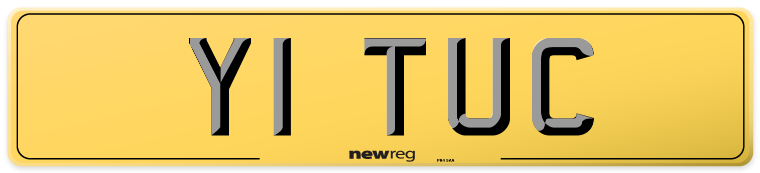 Y1 TUC Rear Number Plate