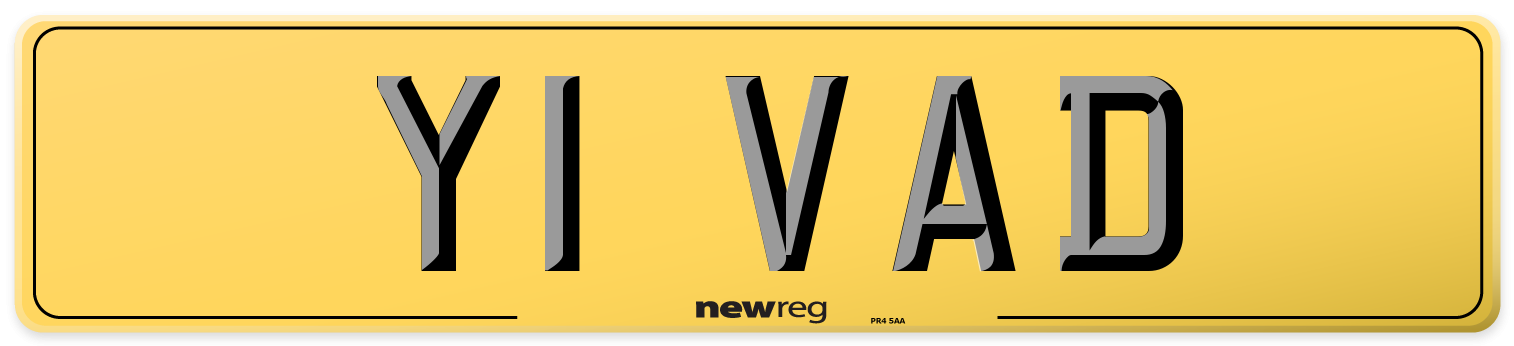 Y1 VAD Rear Number Plate