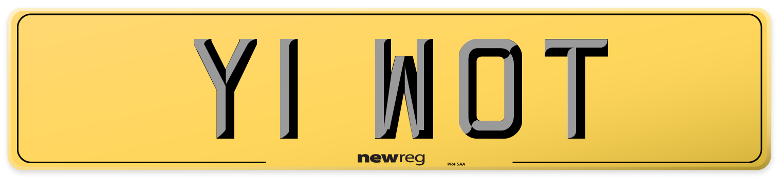 Y1 WOT Rear Number Plate