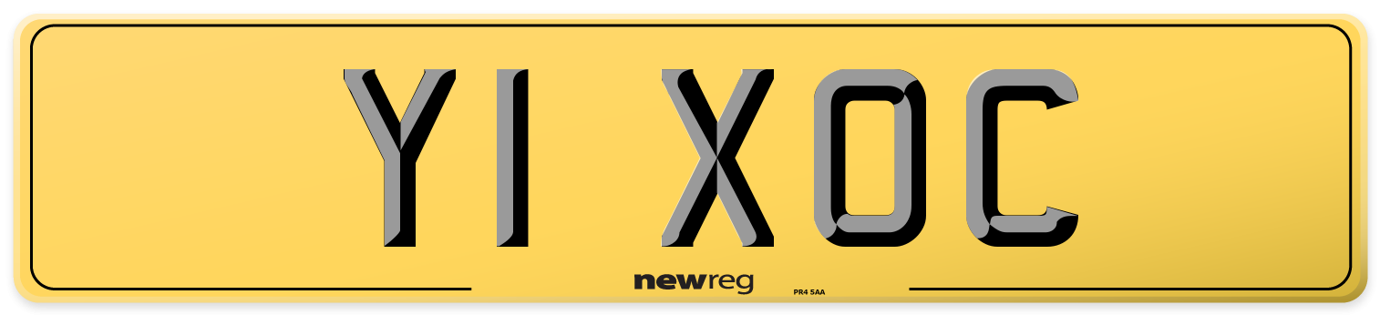 Y1 XOC Rear Number Plate