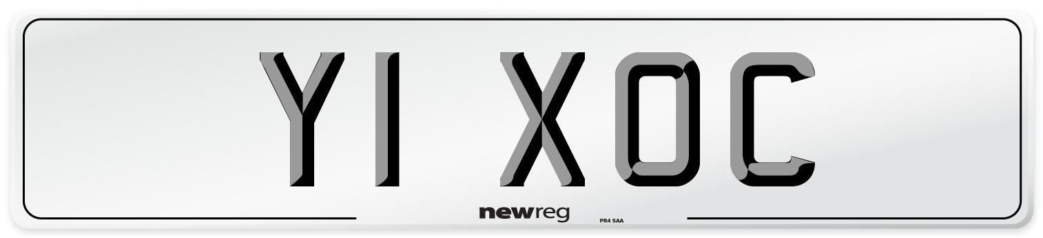 Y1 XOC Front Number Plate