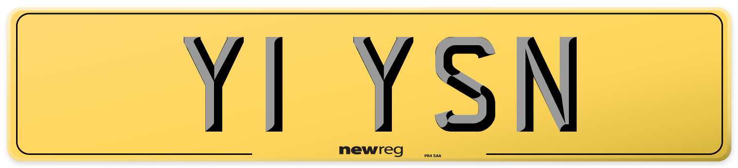 Y1 YSN Rear Number Plate