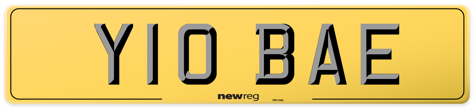 Y10 BAE Rear Number Plate