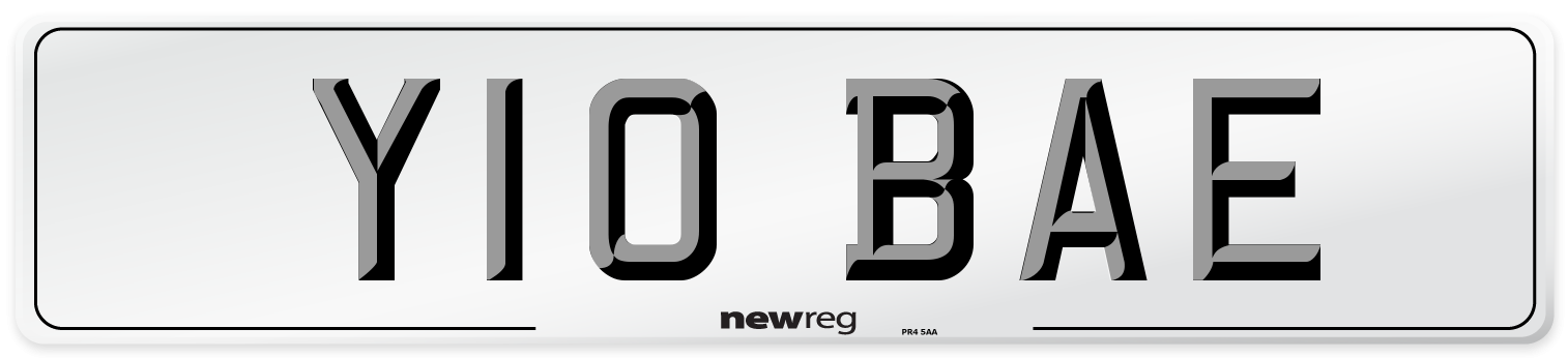 Y10 BAE Front Number Plate