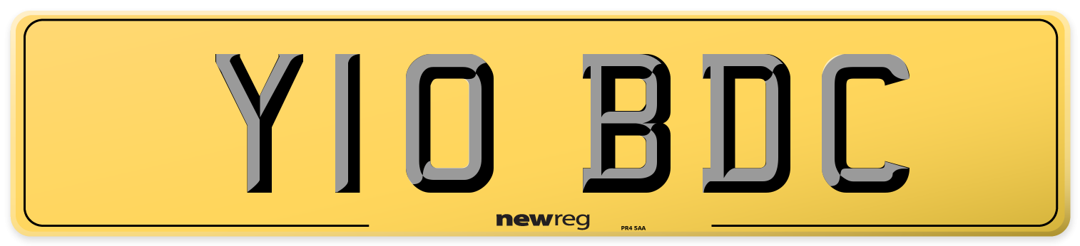 Y10 BDC Rear Number Plate
