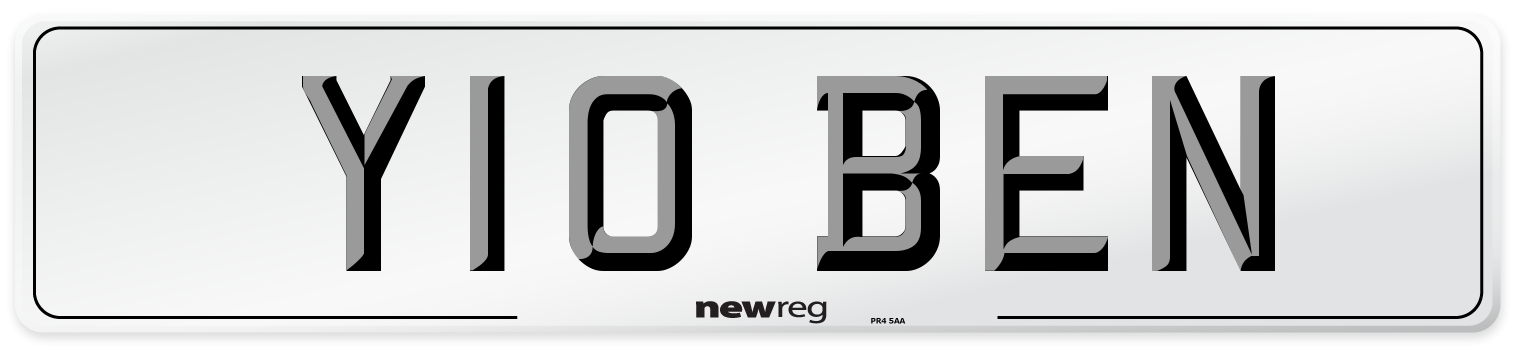 Y10 BEN Front Number Plate
