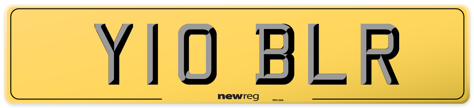 Y10 BLR Rear Number Plate