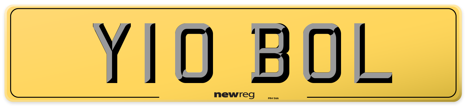Y10 BOL Rear Number Plate