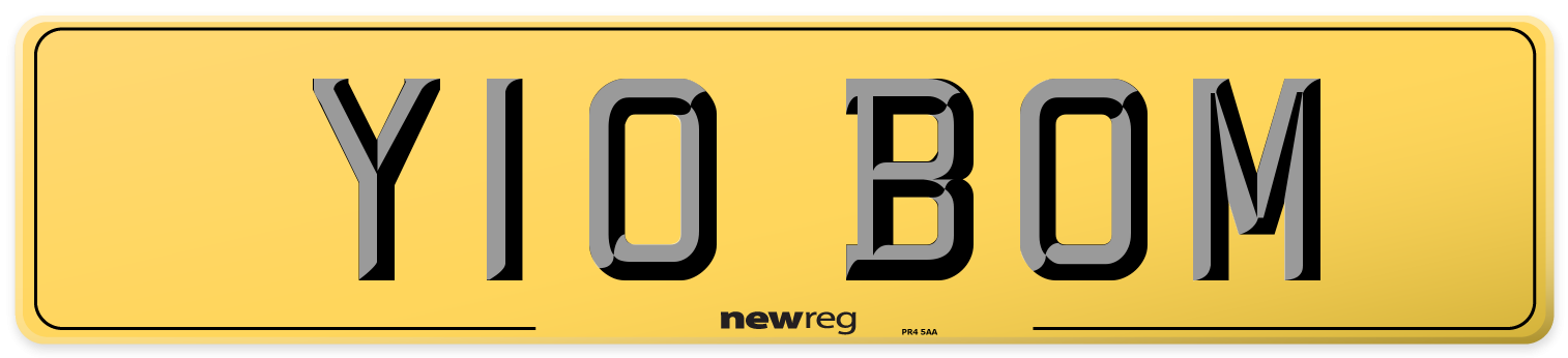 Y10 BOM Rear Number Plate