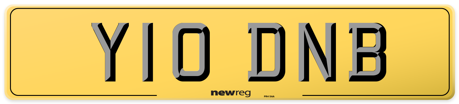 Y10 DNB Rear Number Plate