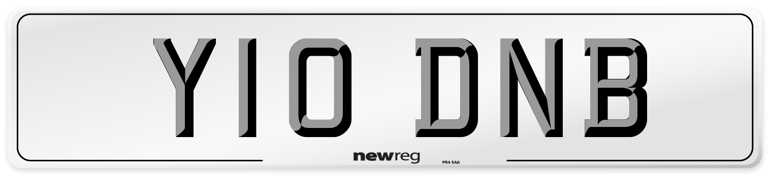 Y10 DNB Front Number Plate