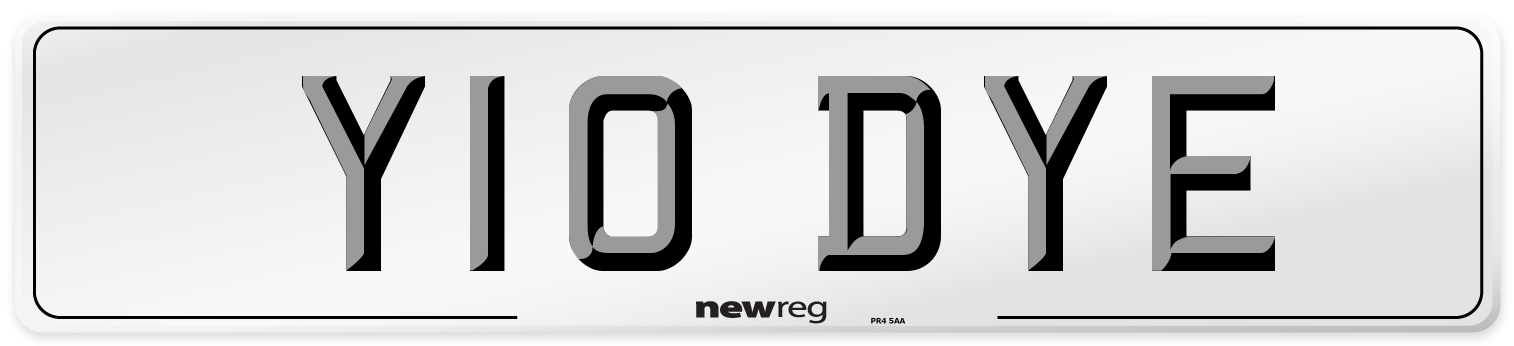 Y10 DYE Front Number Plate