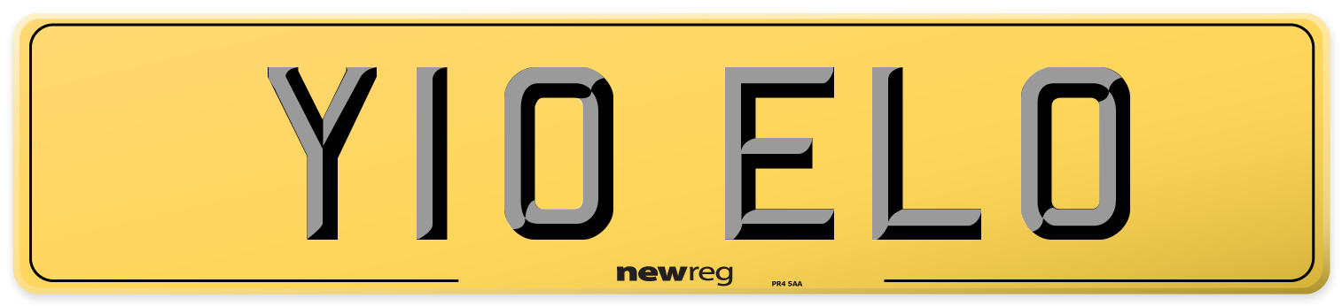 Y10 ELO Rear Number Plate