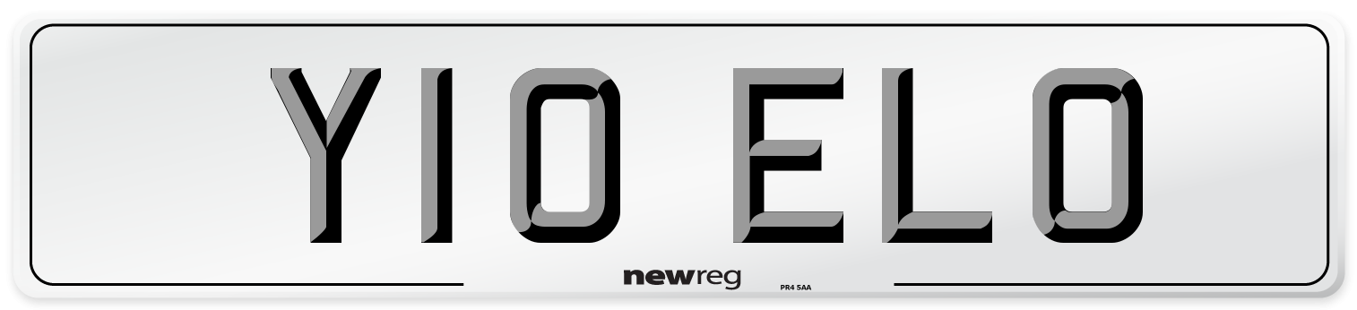 Y10 ELO Front Number Plate
