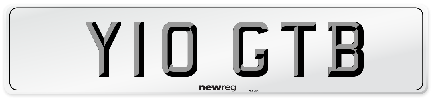 Y10 GTB Front Number Plate