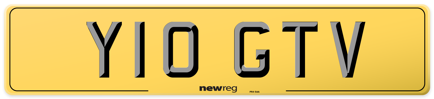 Y10 GTV Rear Number Plate