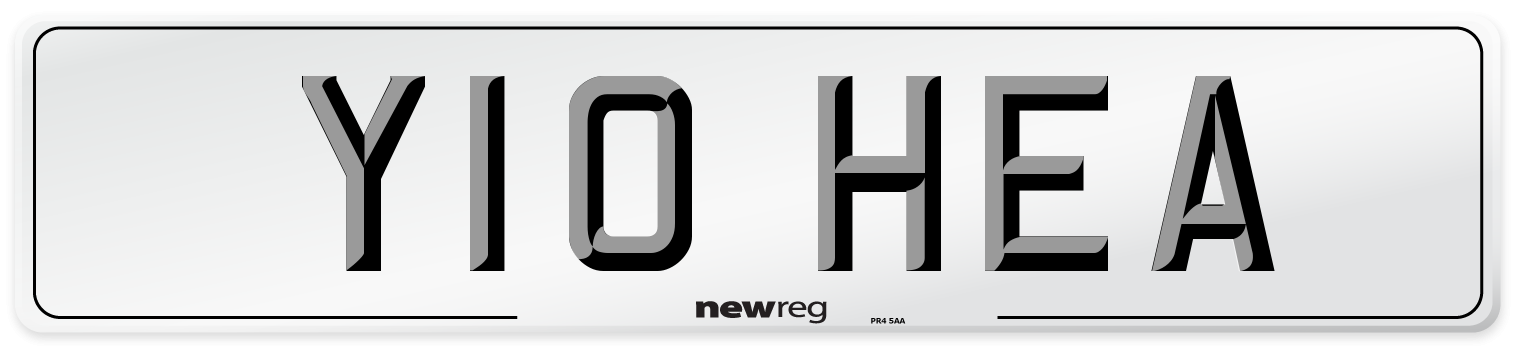 Y10 HEA Front Number Plate