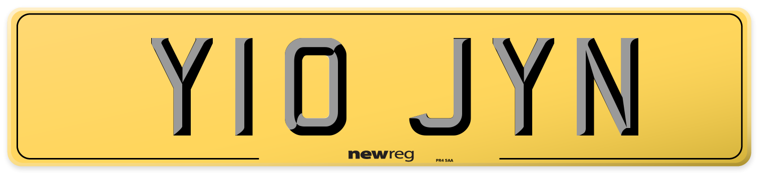 Y10 JYN Rear Number Plate