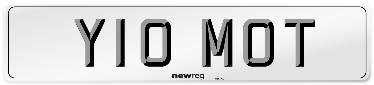 Y10 MOT Front Number Plate