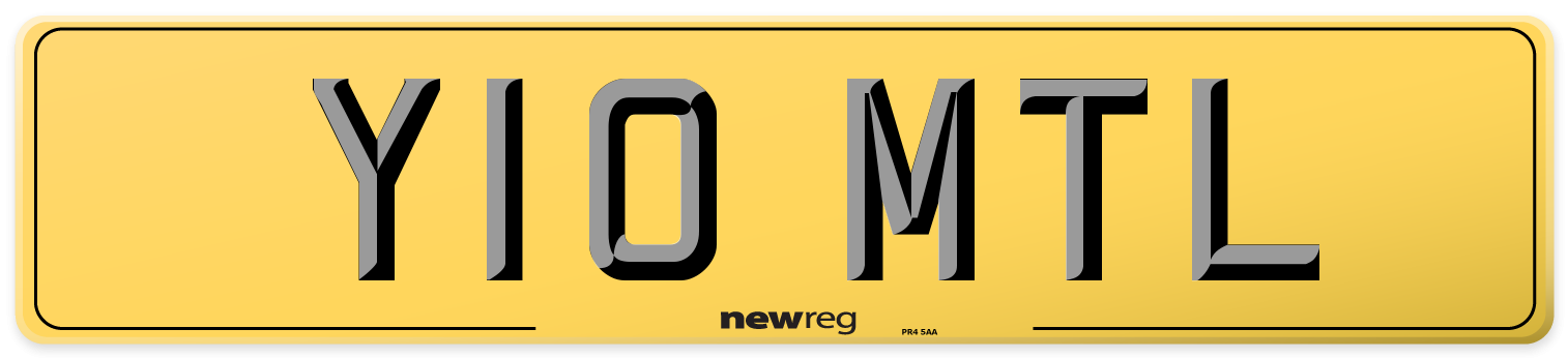 Y10 MTL Rear Number Plate