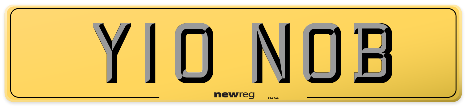 Y10 NOB Rear Number Plate