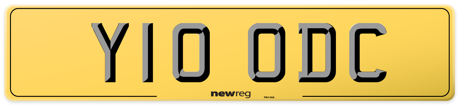 Y10 ODC Rear Number Plate