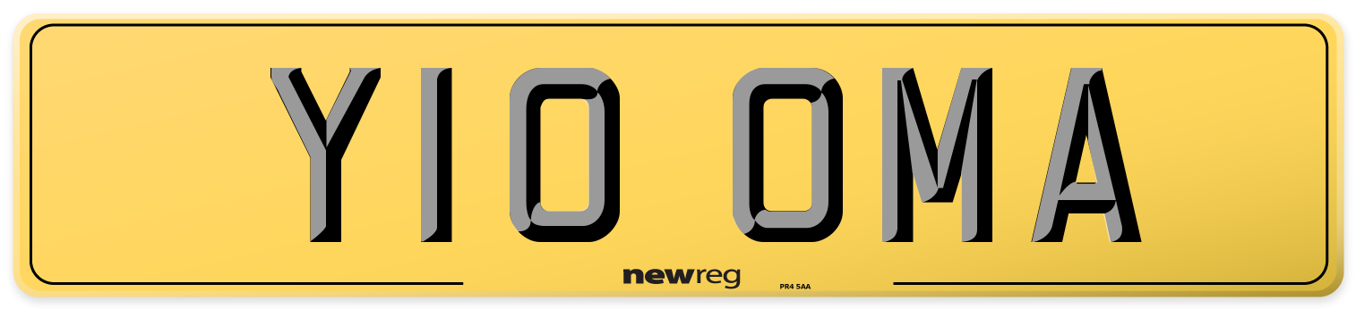 Y10 OMA Rear Number Plate