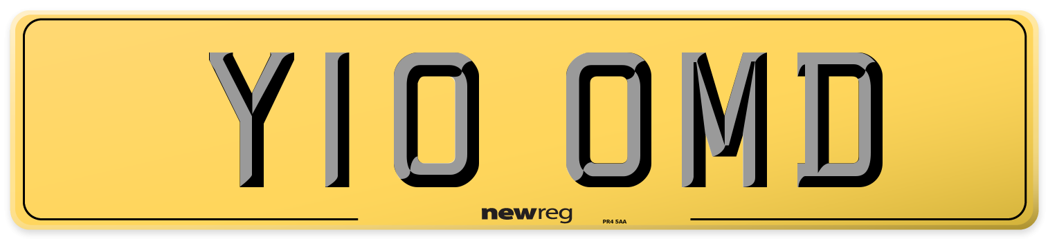 Y10 OMD Rear Number Plate