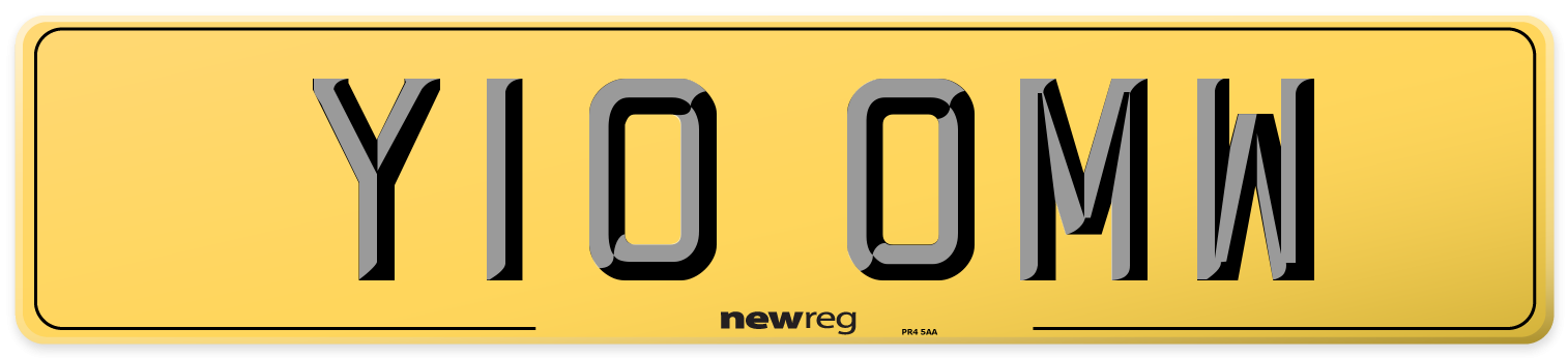 Y10 OMW Rear Number Plate