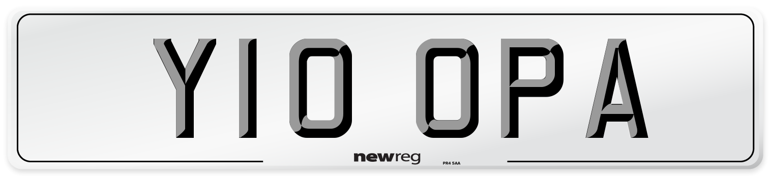 Y10 OPA Front Number Plate