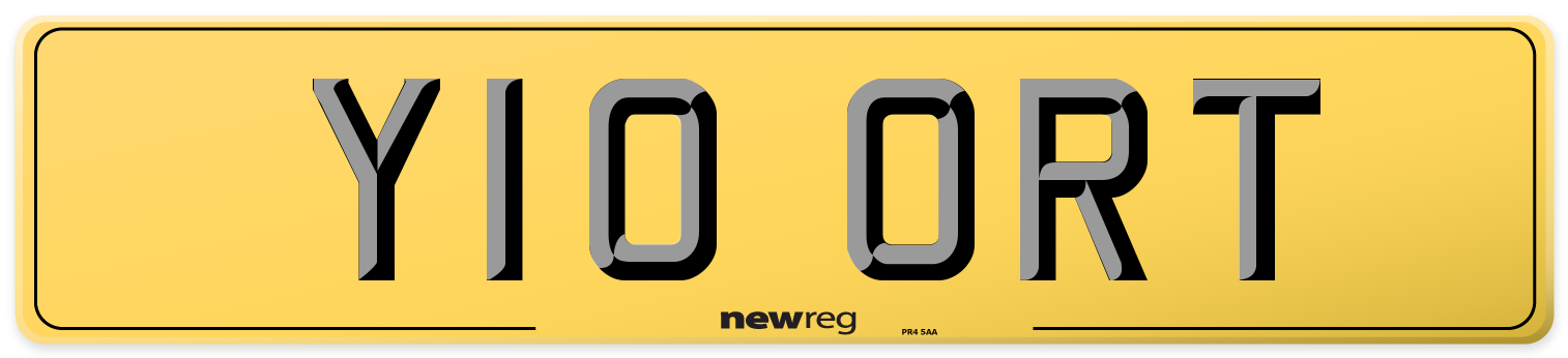 Y10 ORT Rear Number Plate