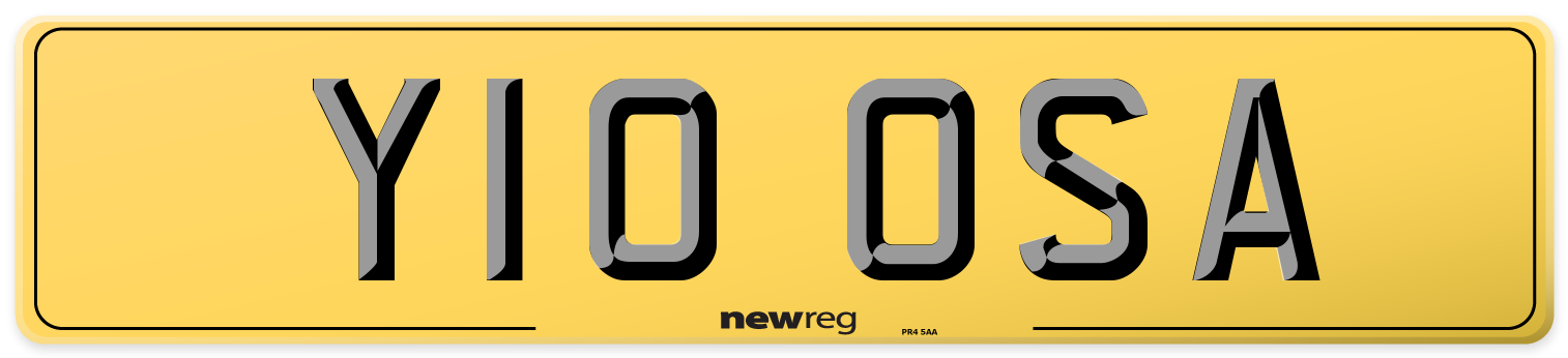 Y10 OSA Rear Number Plate